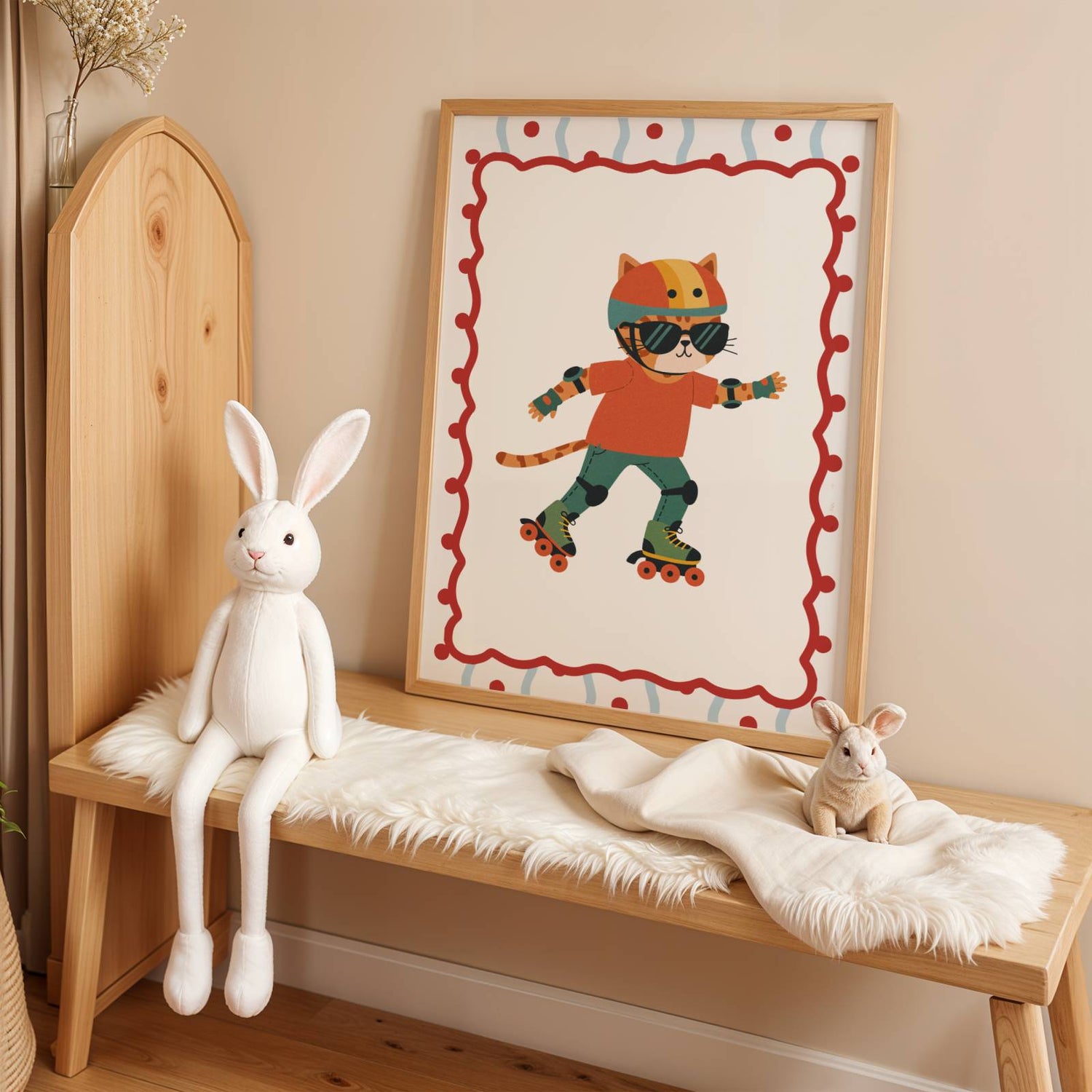 Affiche Chat Roller – Poster Coloré Animaux Sportifs Chambre Enfant Dopamine Decor Cadeau Naissance - Image 4