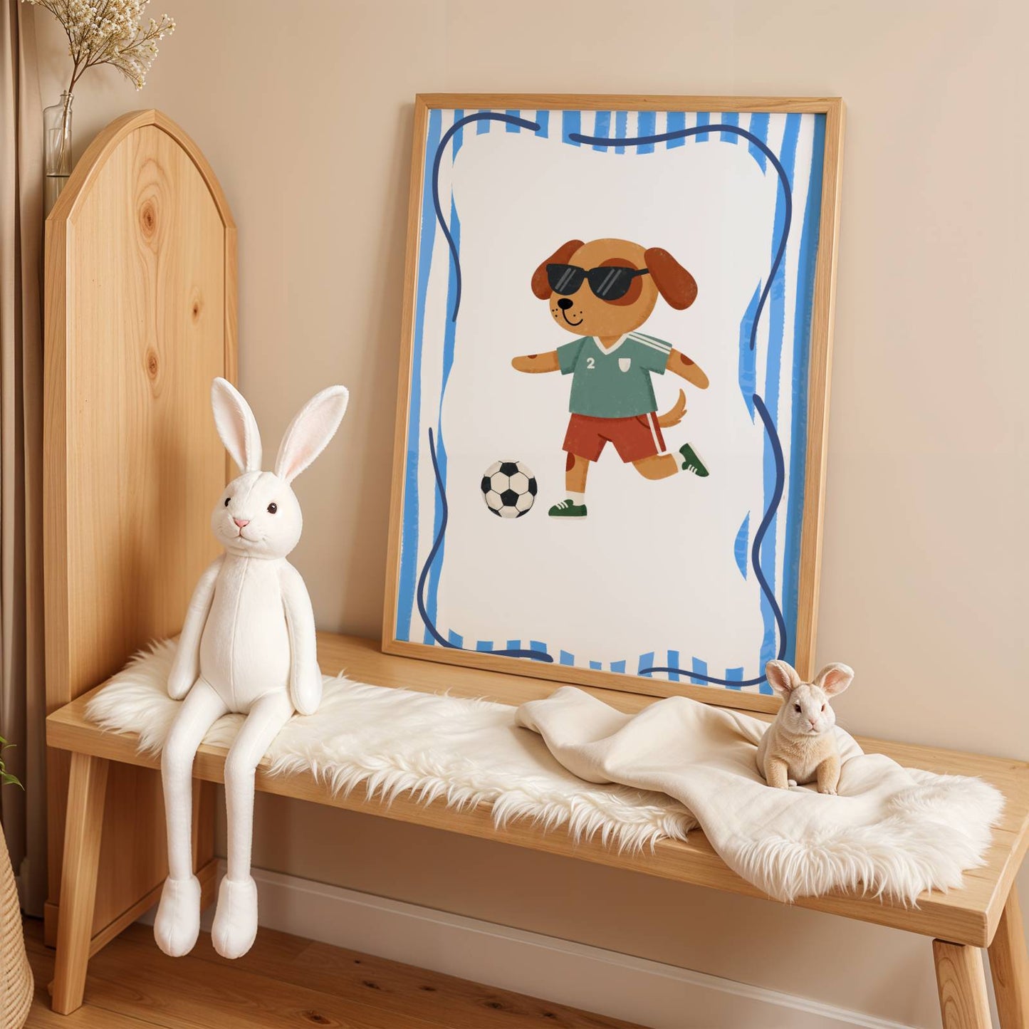 Affiche Chien Football – Poster Coloré Animaux Sportifs Chambre Enfant Dopamine Decor Cadeau Naissance - Image 4