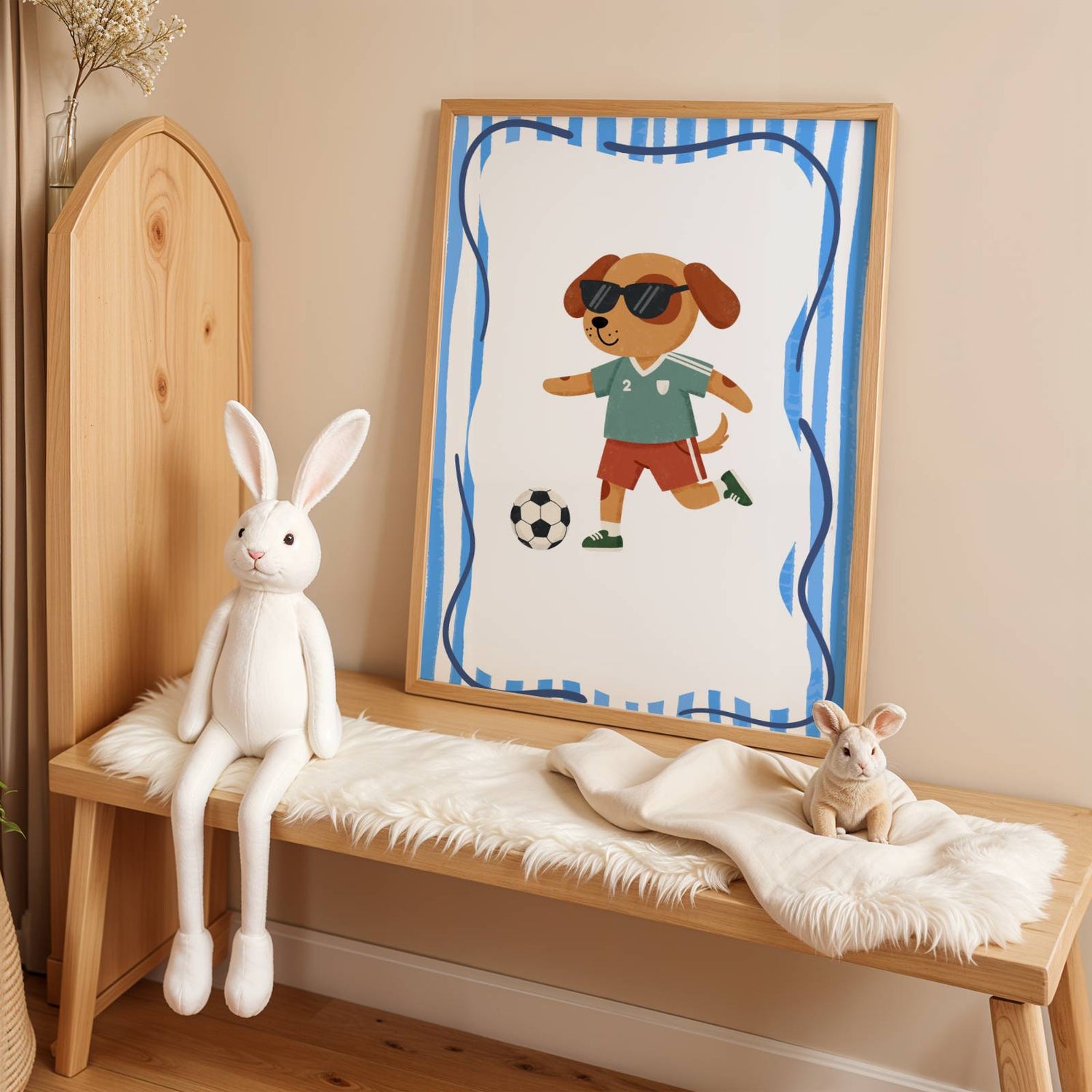 Affiche Chien Football – Poster Coloré Animaux Sportifs Chambre Enfant Dopamine Decor Cadeau Naissance - Image 4