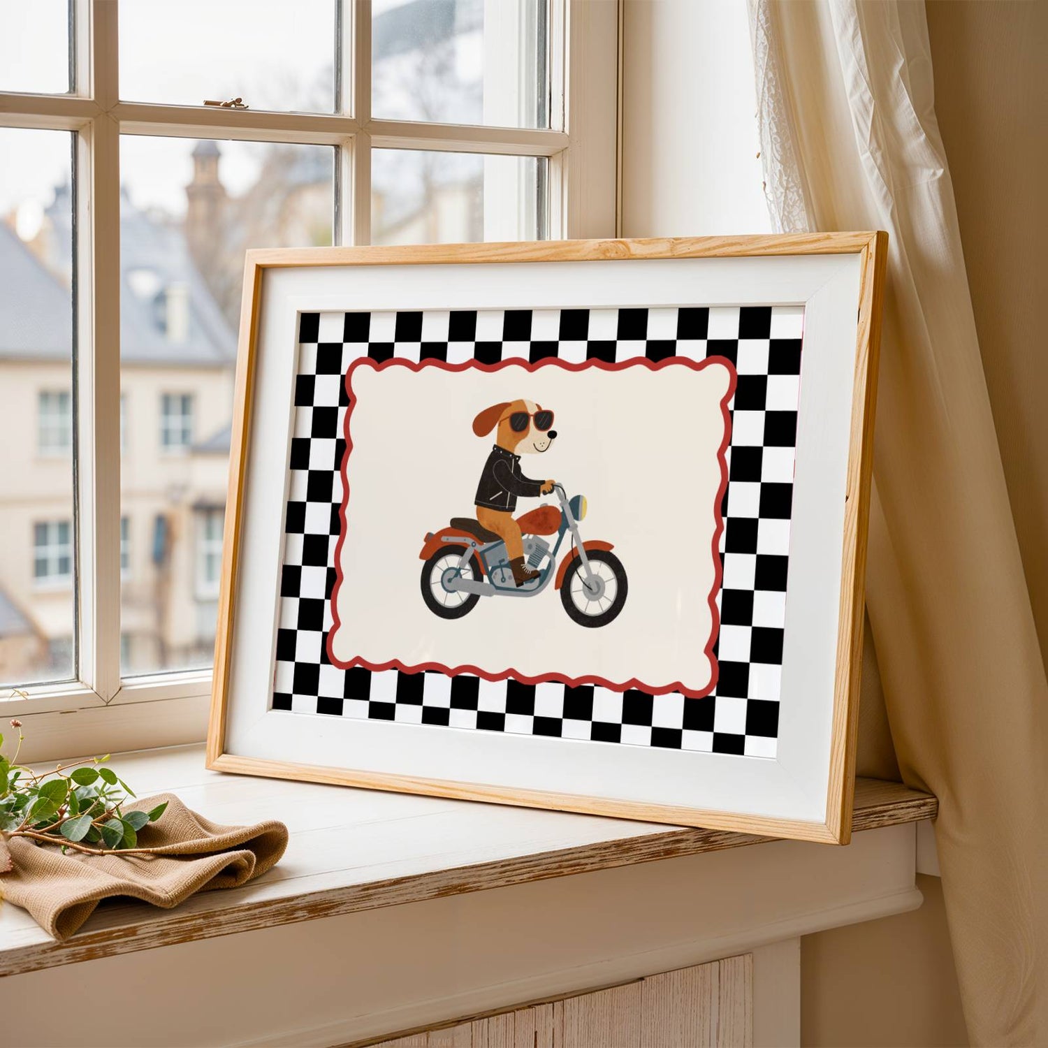 Affiche Chien Moto – Poster Coloré Animaux Rigolos Chambre Enfant Dopamine Decor Cadeau Naissance - Image 3