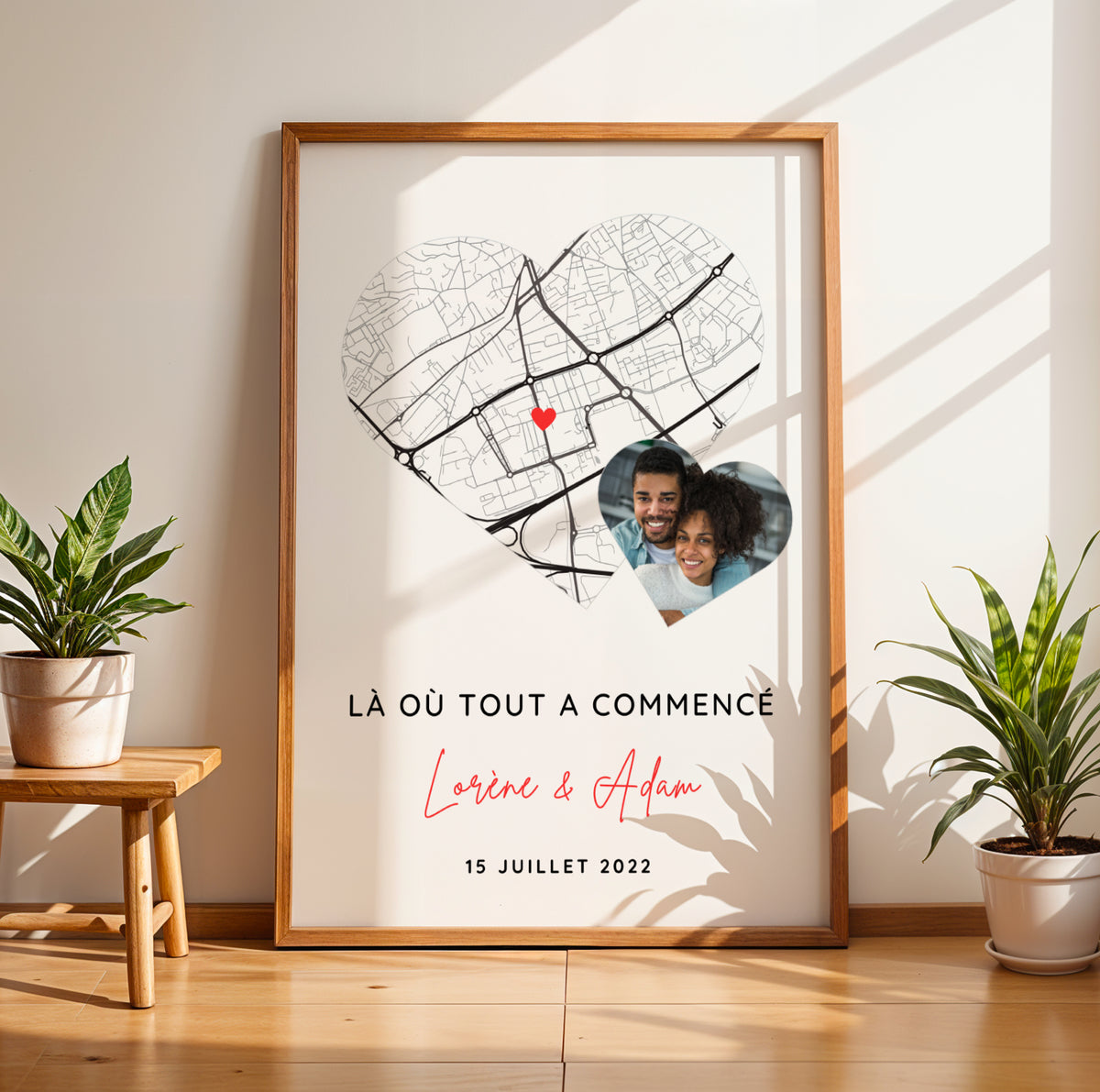 Affiche Personnalisée « Lieu de Rencontre et Photo » – Souvenir Unique et Cadeau Saint Valentin