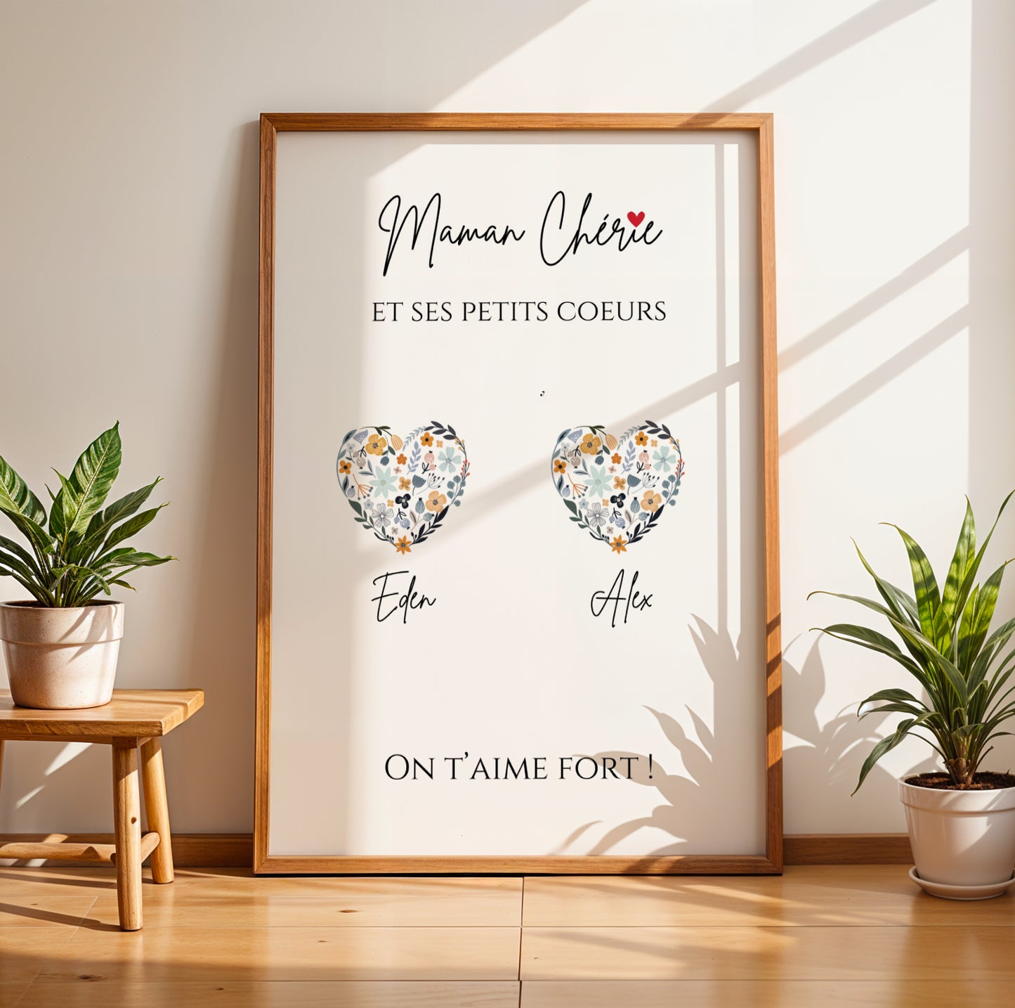 Affiche Maman et Cœurs Personnalisée – Cadeau Unique pour la Fête des Mères - Image 4