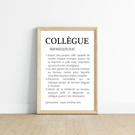 Affiche définition Collègue minimaliste