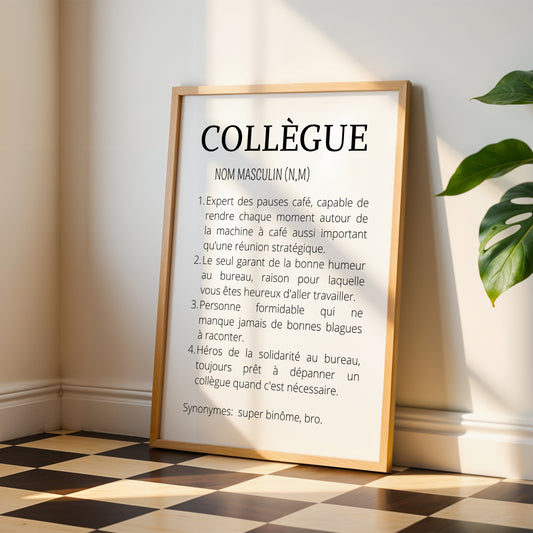 Affiche définition Collègue minimaliste