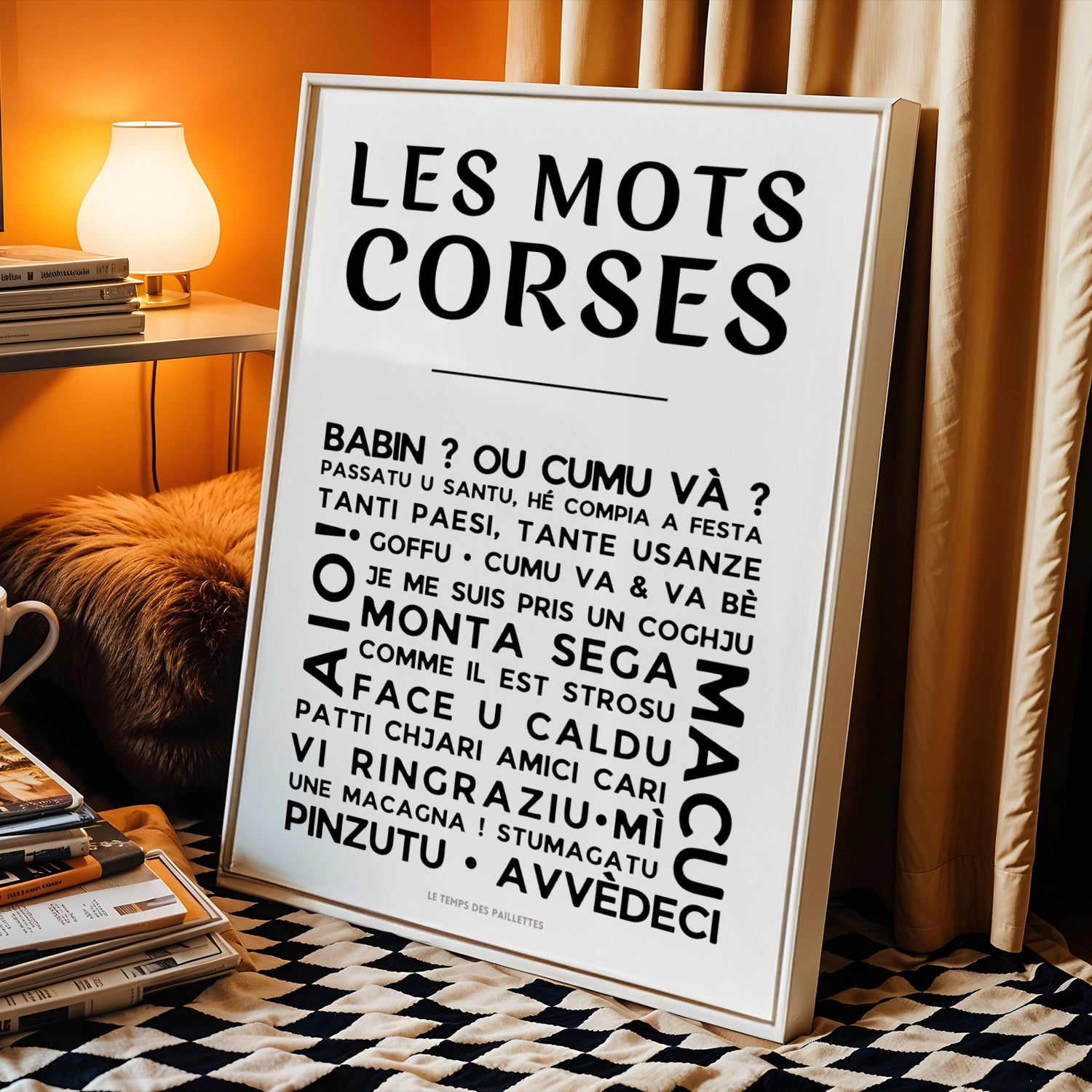 affiche mots corses expressions corses décoration murale typographique île de beauté