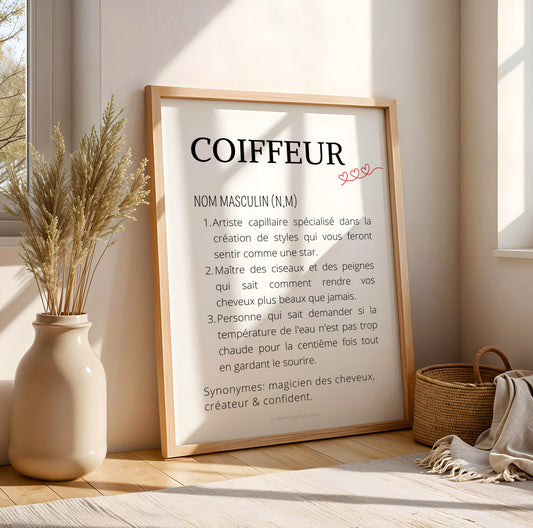 Affiche définition coiffeur - Affiche minimalistes coiffeur - Affiche salon de coiffure