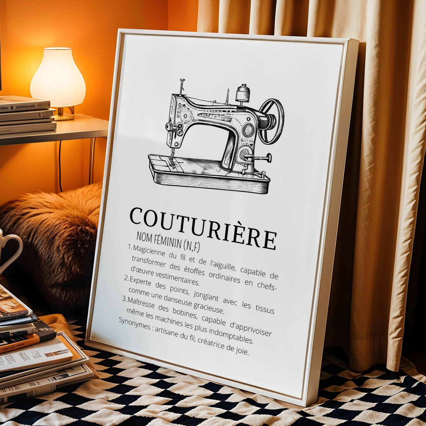 Affiche définition couturière - cadeau pour couturière