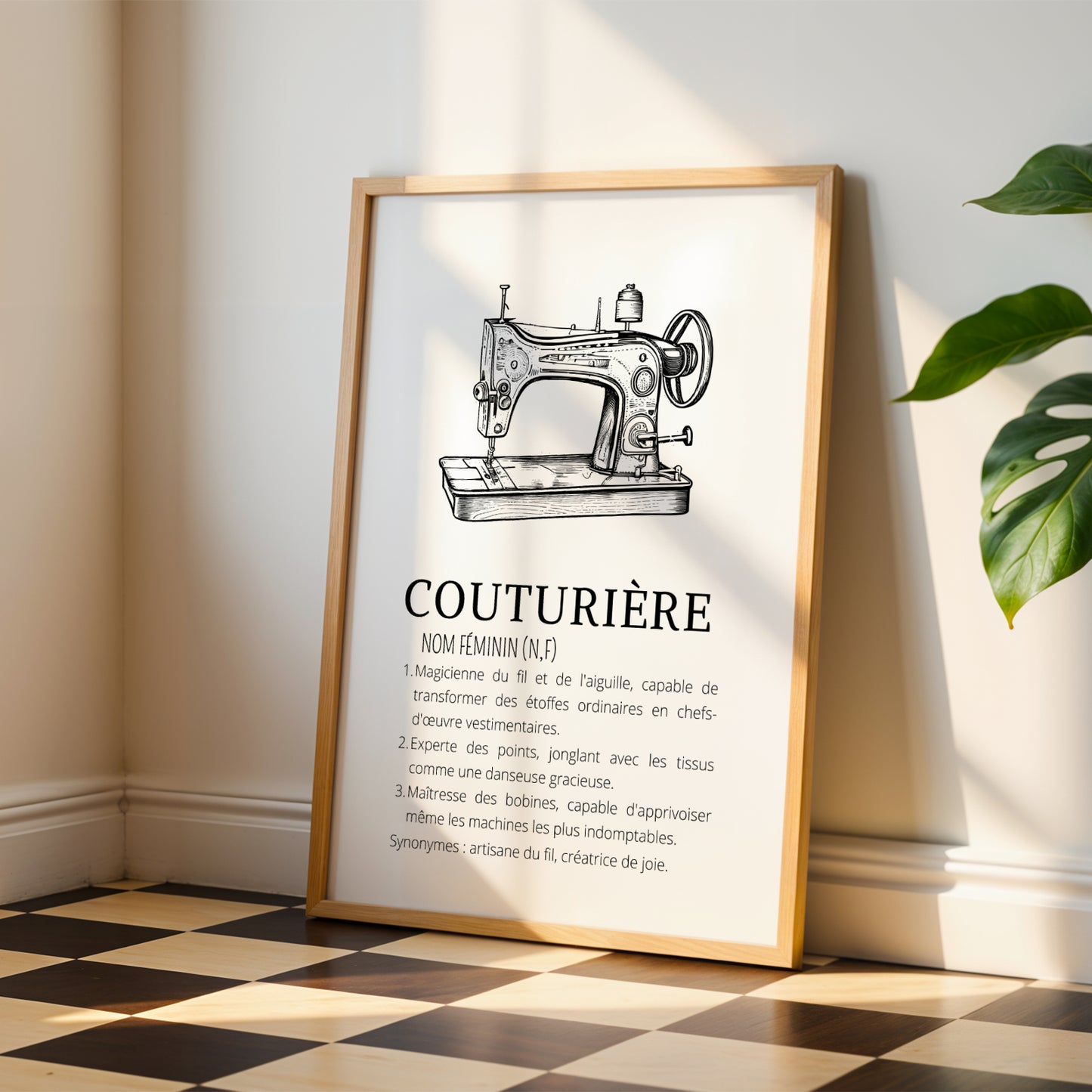 Affiche définition couturière - cadeau pour couturière