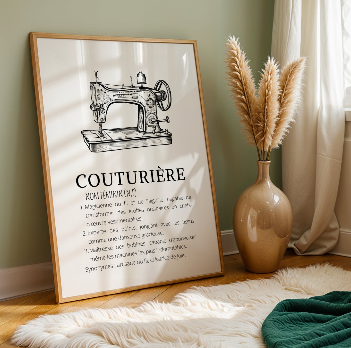 Affiche définition couturière - cadeau pour couturière