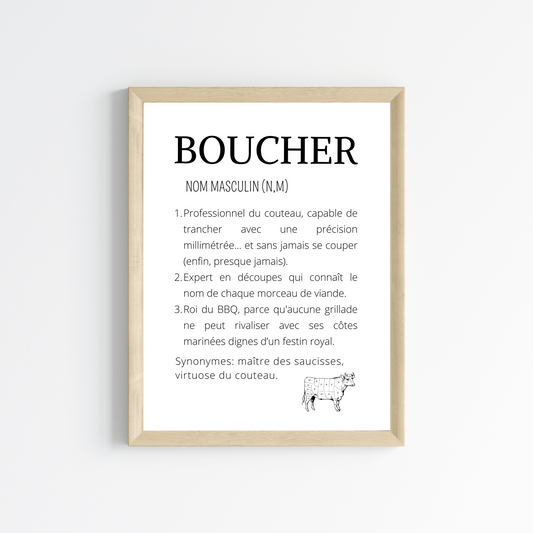 Affiche définition boucher