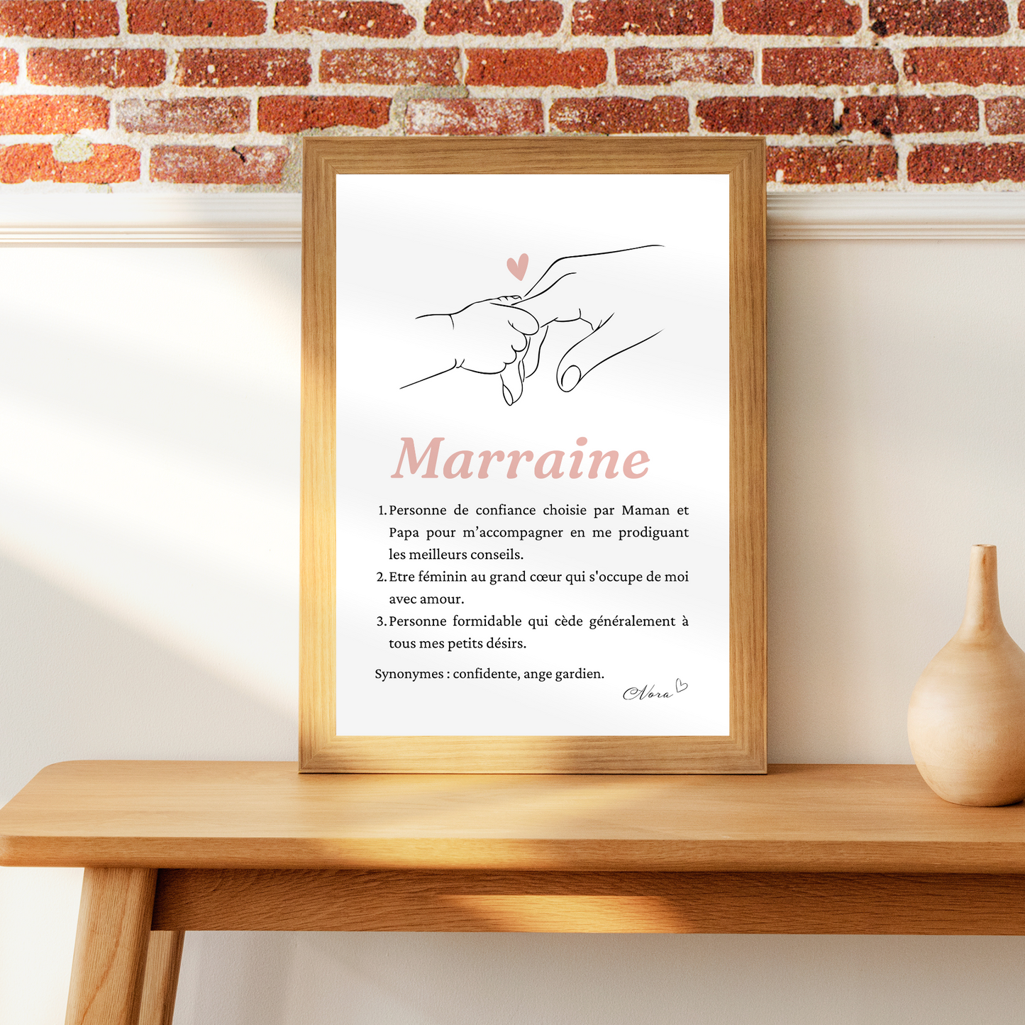 Affiche Marraine Personnalisée | Demande Originale et Cadeau Unique