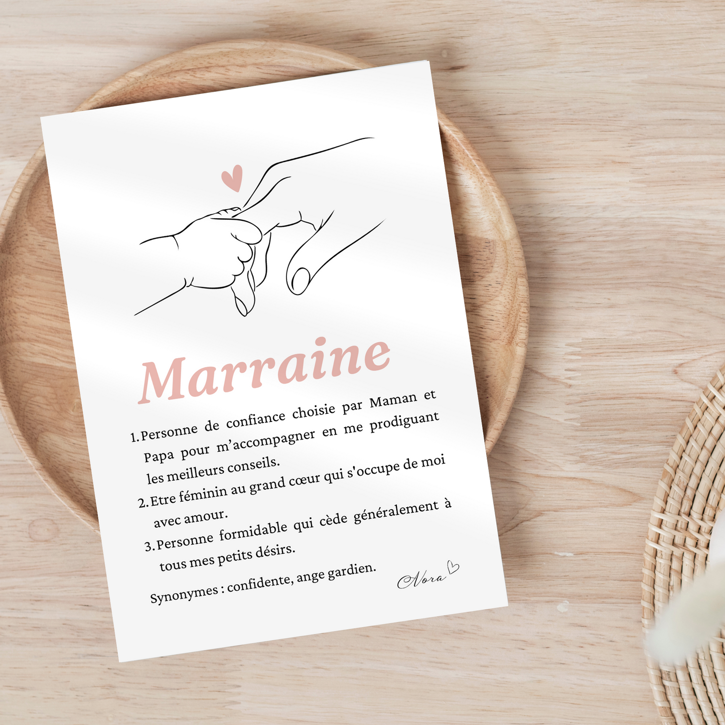 Affiche Marraine Personnalisée | Demande Originale et Cadeau Unique