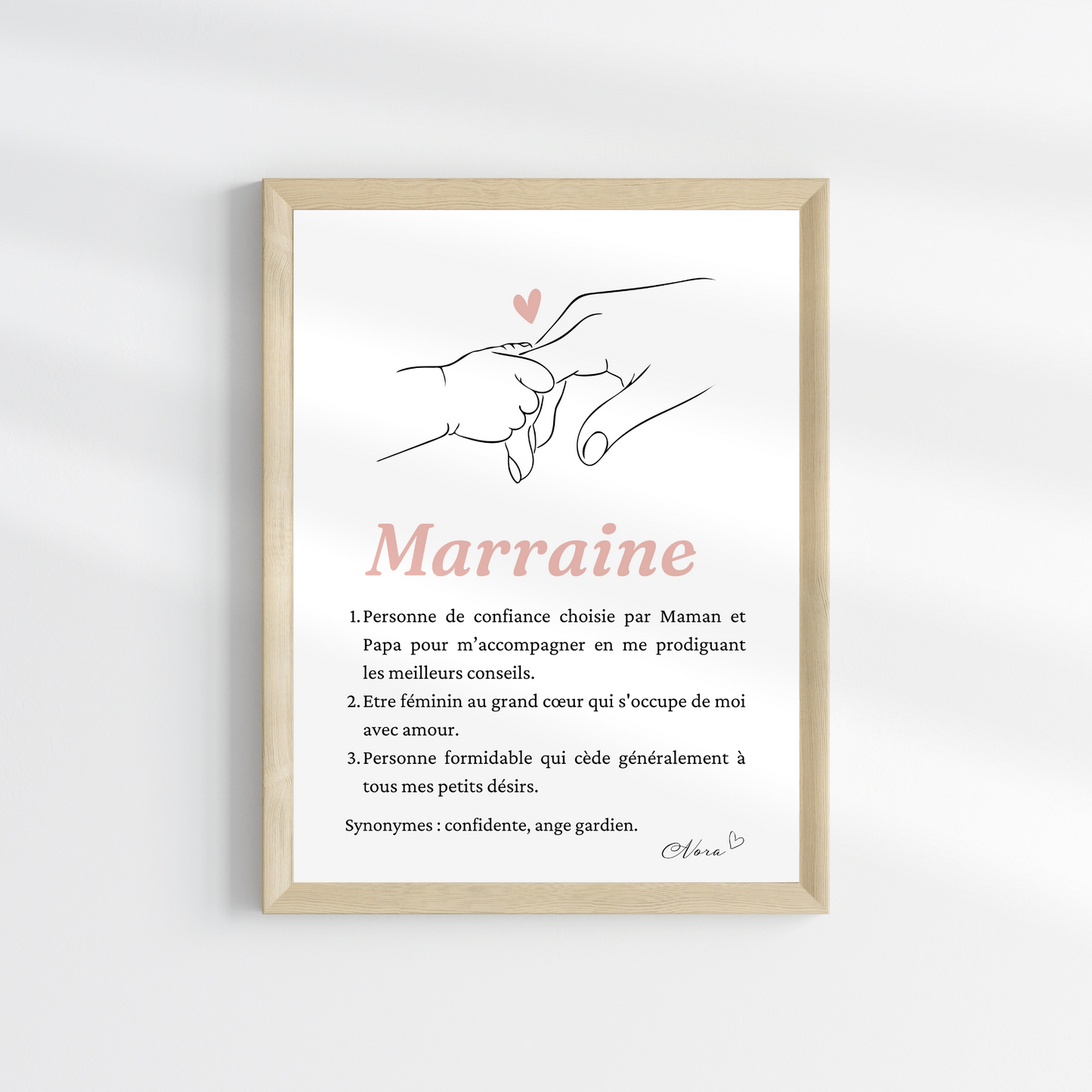 Affiche Marraine Personnalisée | Demande Originale et Cadeau Unique