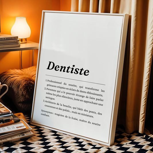 Affiche définition dentiste - Affiche minimalistes dentiste