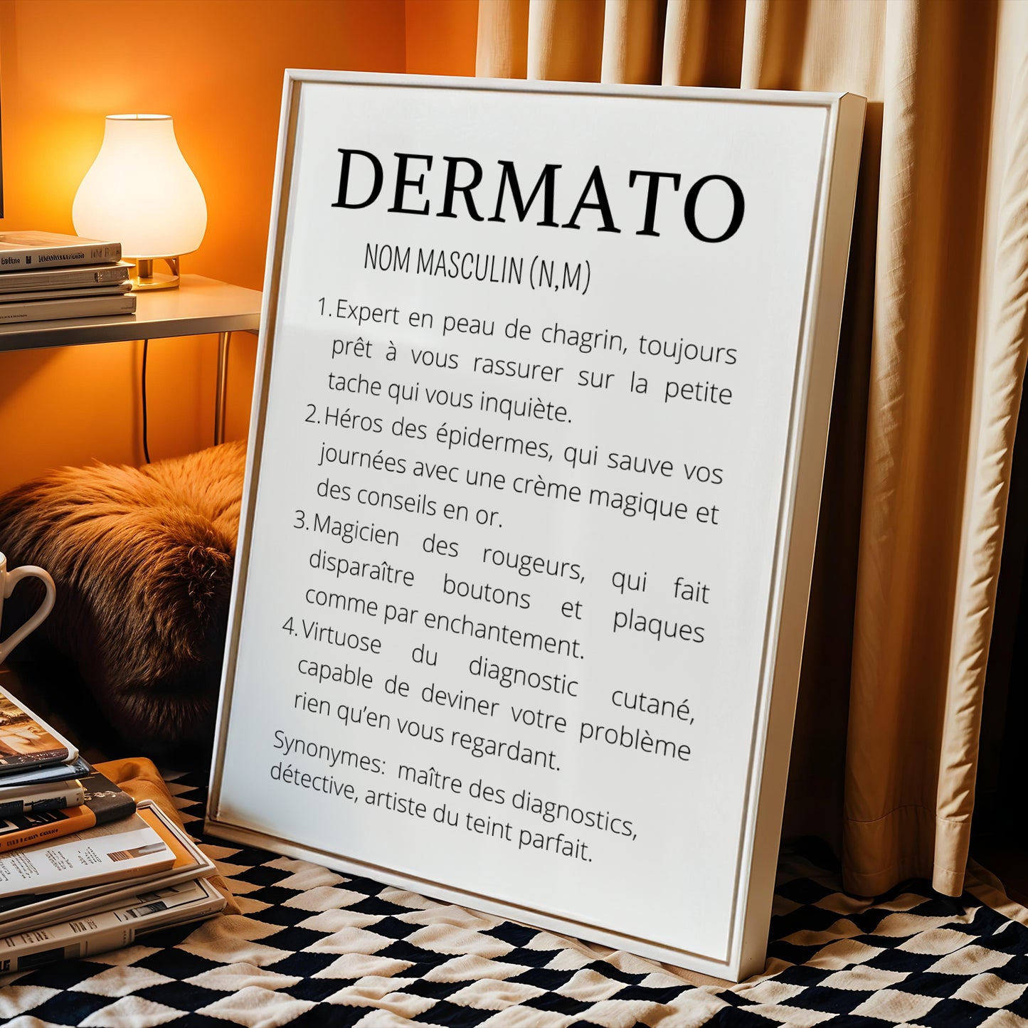Affiche définition dermatologue - Idée cadeau pour dermatologue
