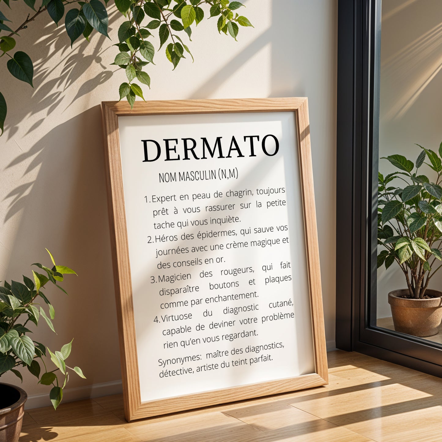Affiche définition dermatologue - Idée cadeau pour dermatologue