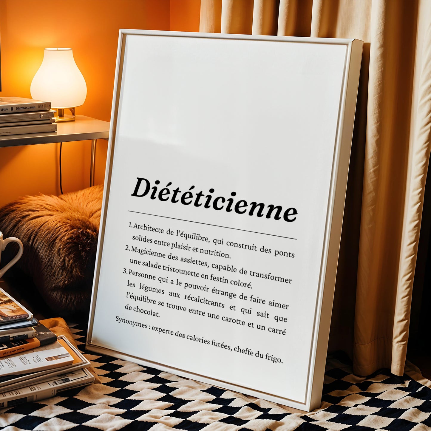 Affiche définition Diététicienne – Poster minimaliste métier – Idée cadeau noel pour Diététicienne – Décoration murale cabinet Diététicienne