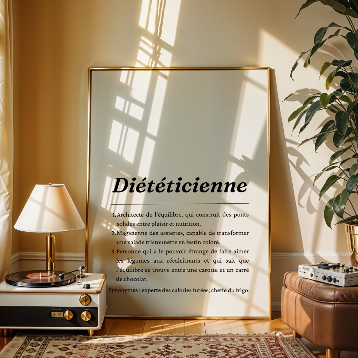 Affiche définition Diététicienne – Poster minimaliste métier – Idée cadeau noel pour Diététicienne – Décoration murale cabinet Diététicienne