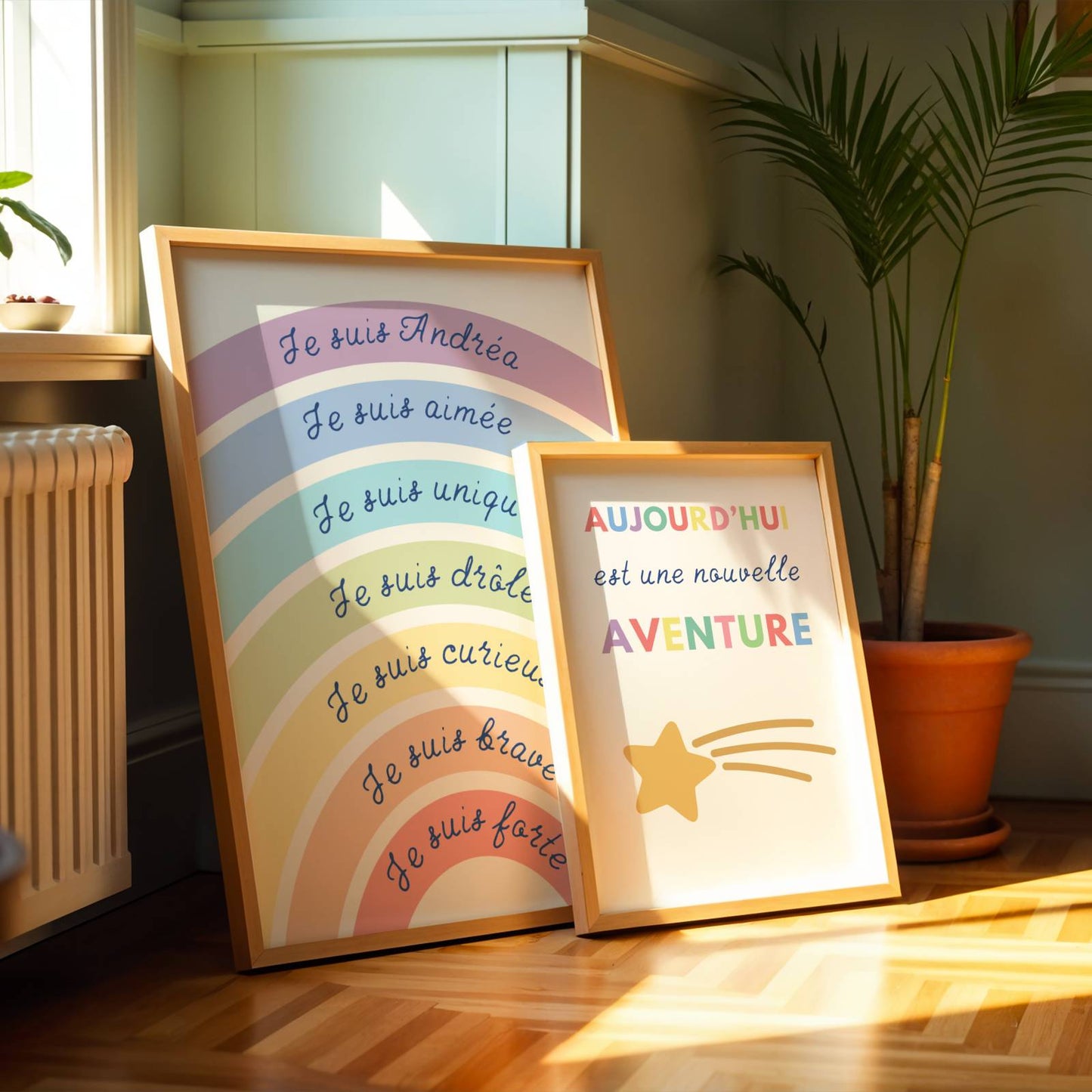 Duo Affiches Affirmations Positives Enfant Arc-en-Ciel Pastel – Poster Motivation Bienveillant Chambre Bébé Montessori - Image 8
