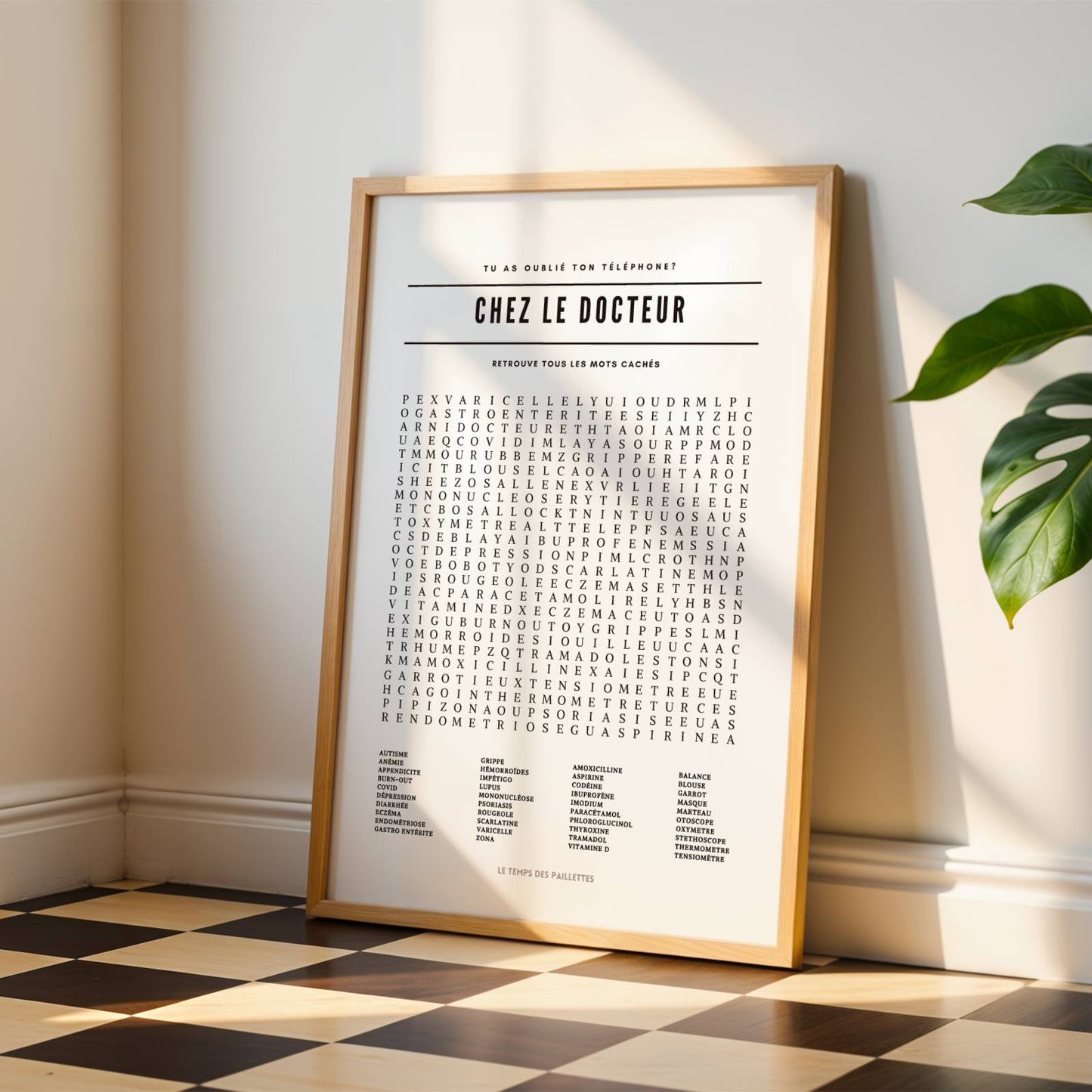 Affiche Mots Mêlés Salle d’Attente Médecin – Affiche salle d'attente pour docteur