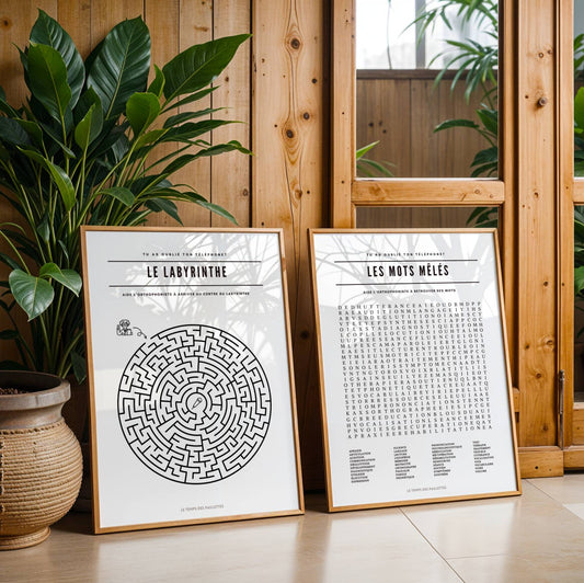 Duo Affiches Orthophoniste: Mots Meles Géant et Labyrinthe pour Salle d'attente