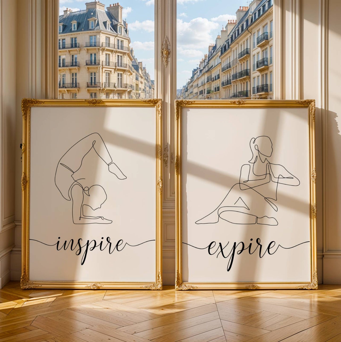 Affiche Inspire Expire Yoga, Affiche single line position yoga , décoration pour studio de Yoga par Le Temps des Paillettes - Image 3