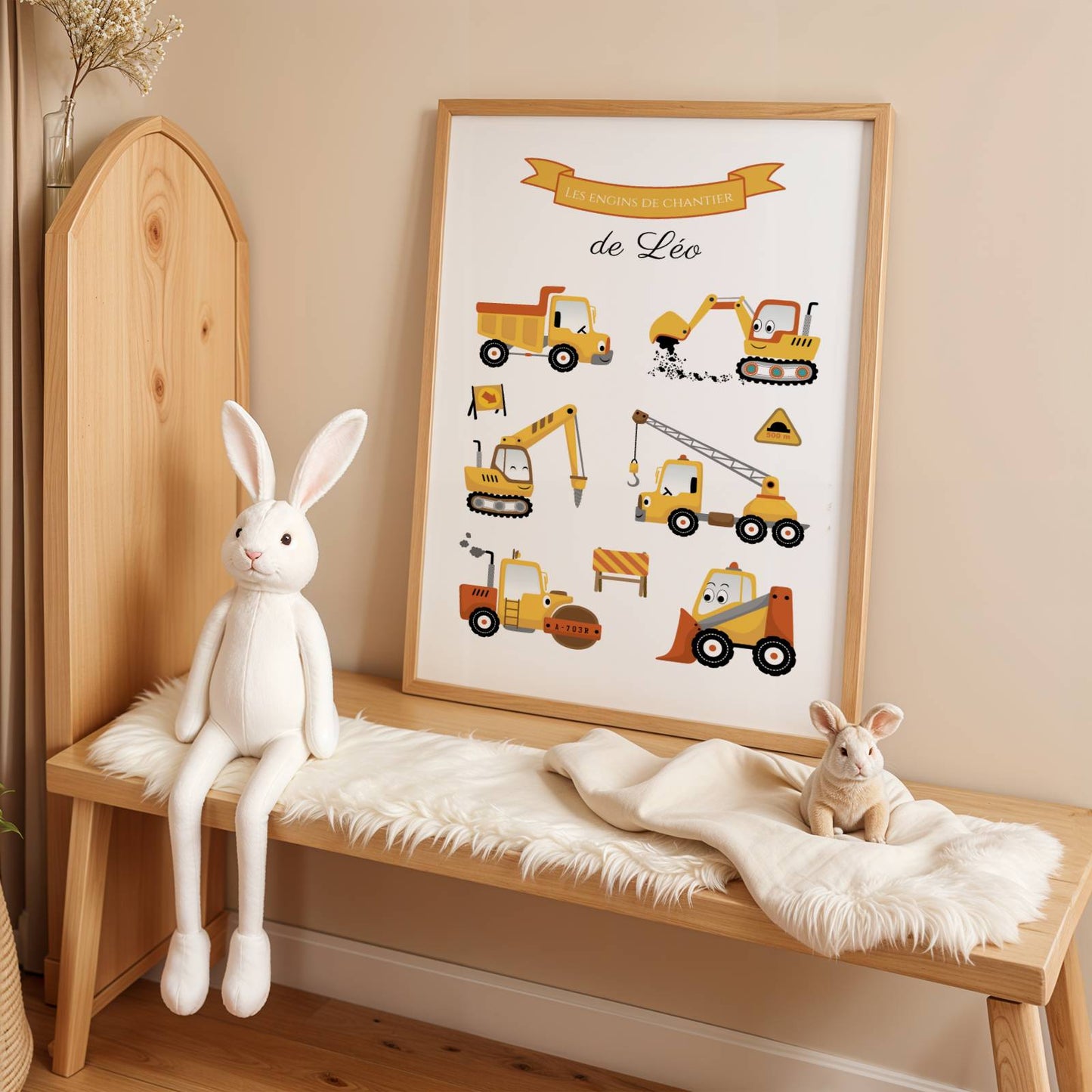 Affiche enfant engins de chantier - affiche enfant véhicules -  affiche enfant voitures  par Le Temps des Paillettes - Image 4