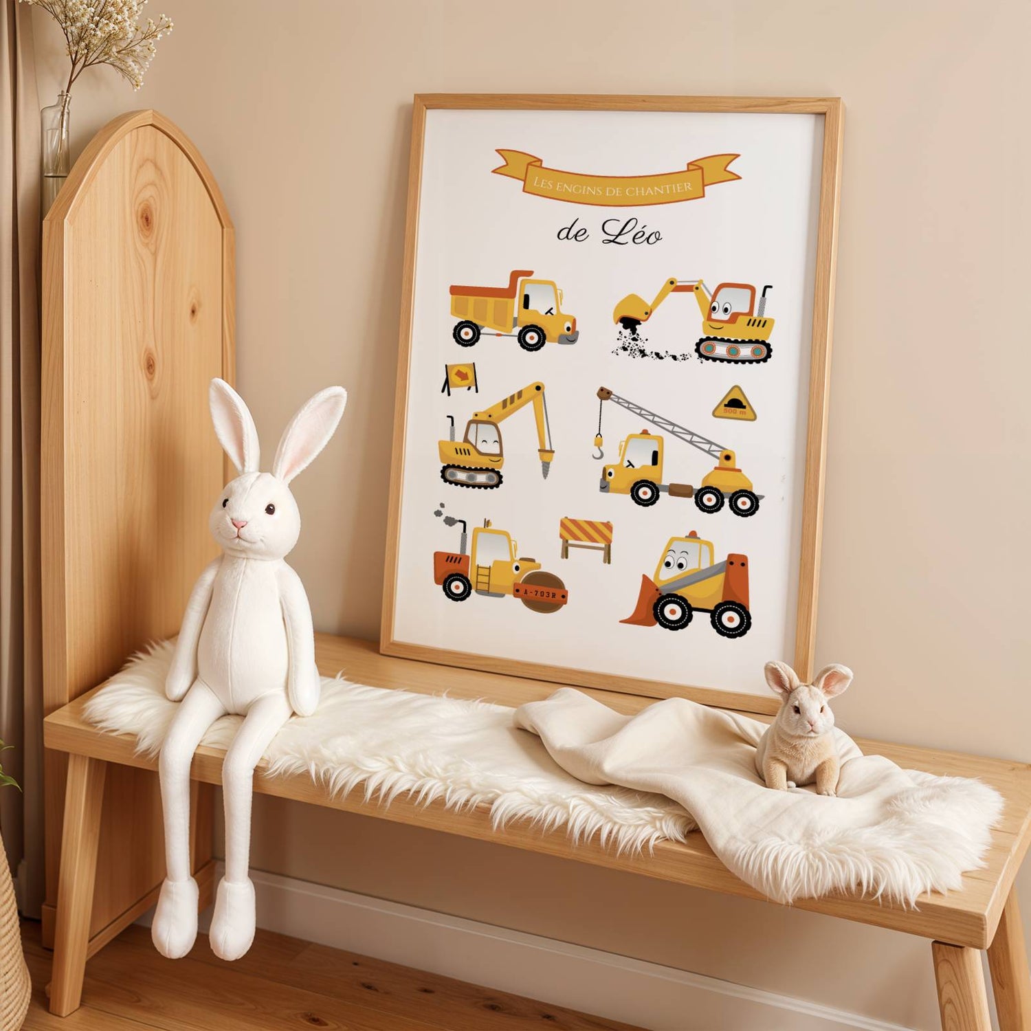 Affiche enfant engins de chantier - affiche enfant véhicules -  affiche enfant voitures  par Le Temps des Paillettes - Image 4