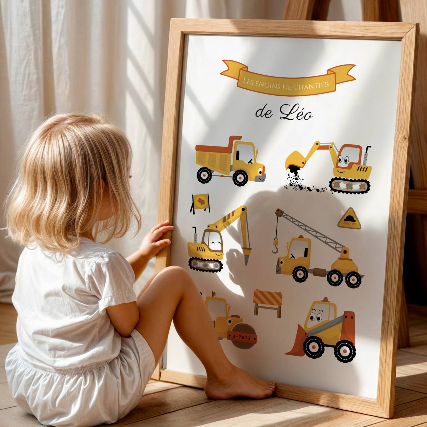 Affiche enfant engins de chantier - affiche enfant véhicules -  affiche enfant voitures  par Le Temps des Paillettes - Image 5