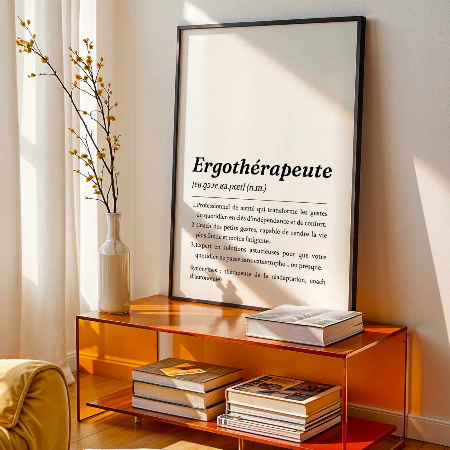 Affiche définition Ergothérapeute - Idée cadeau noel pour Ergothérapeute - Poster Bien-Être Minimaliste | Décoration Cabinet Ergothérapeute