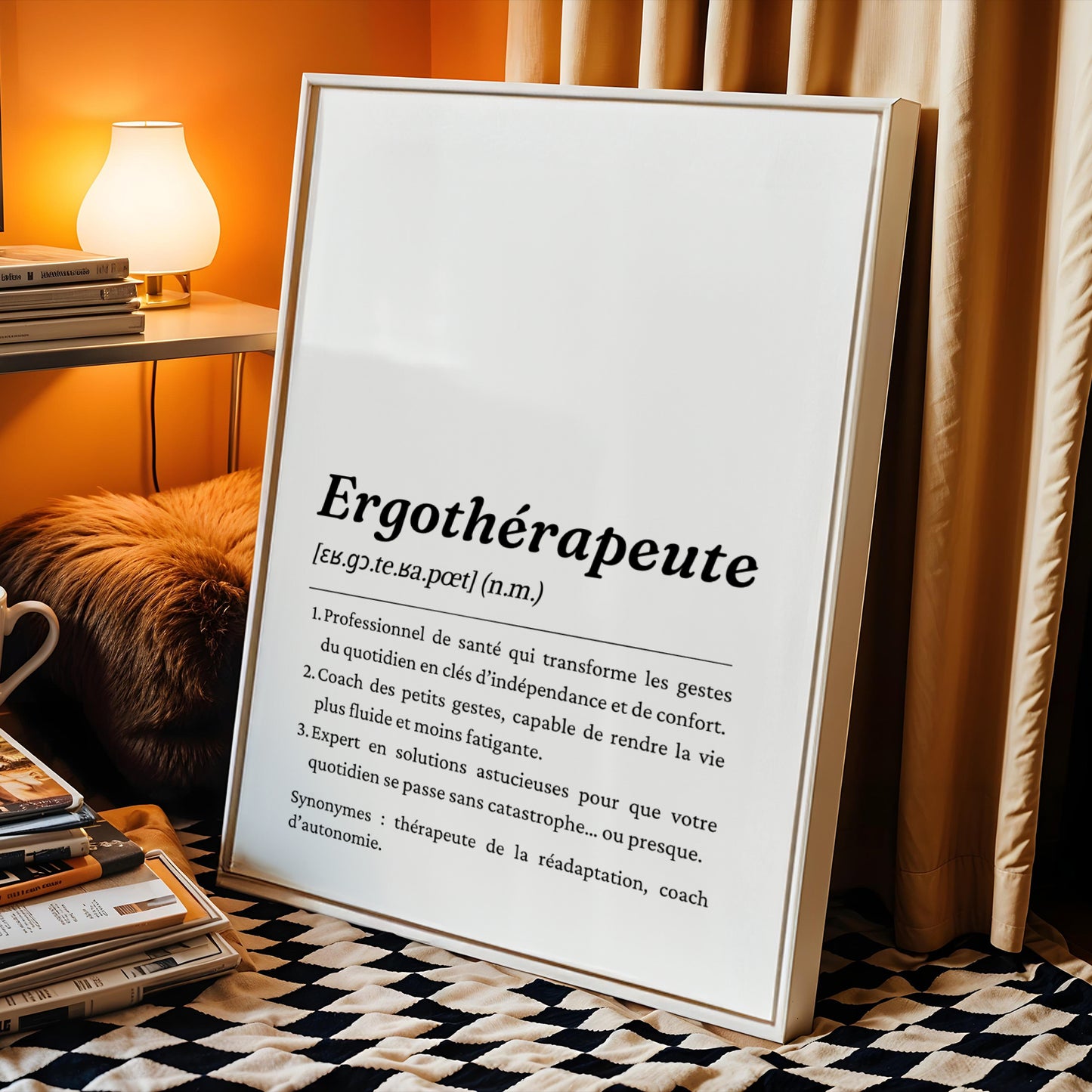 Affiche définition Ergothérapeute - Idée cadeau noel pour Ergothérapeute - Poster Bien-Être Minimaliste | Décoration Cabinet Ergothérapeute