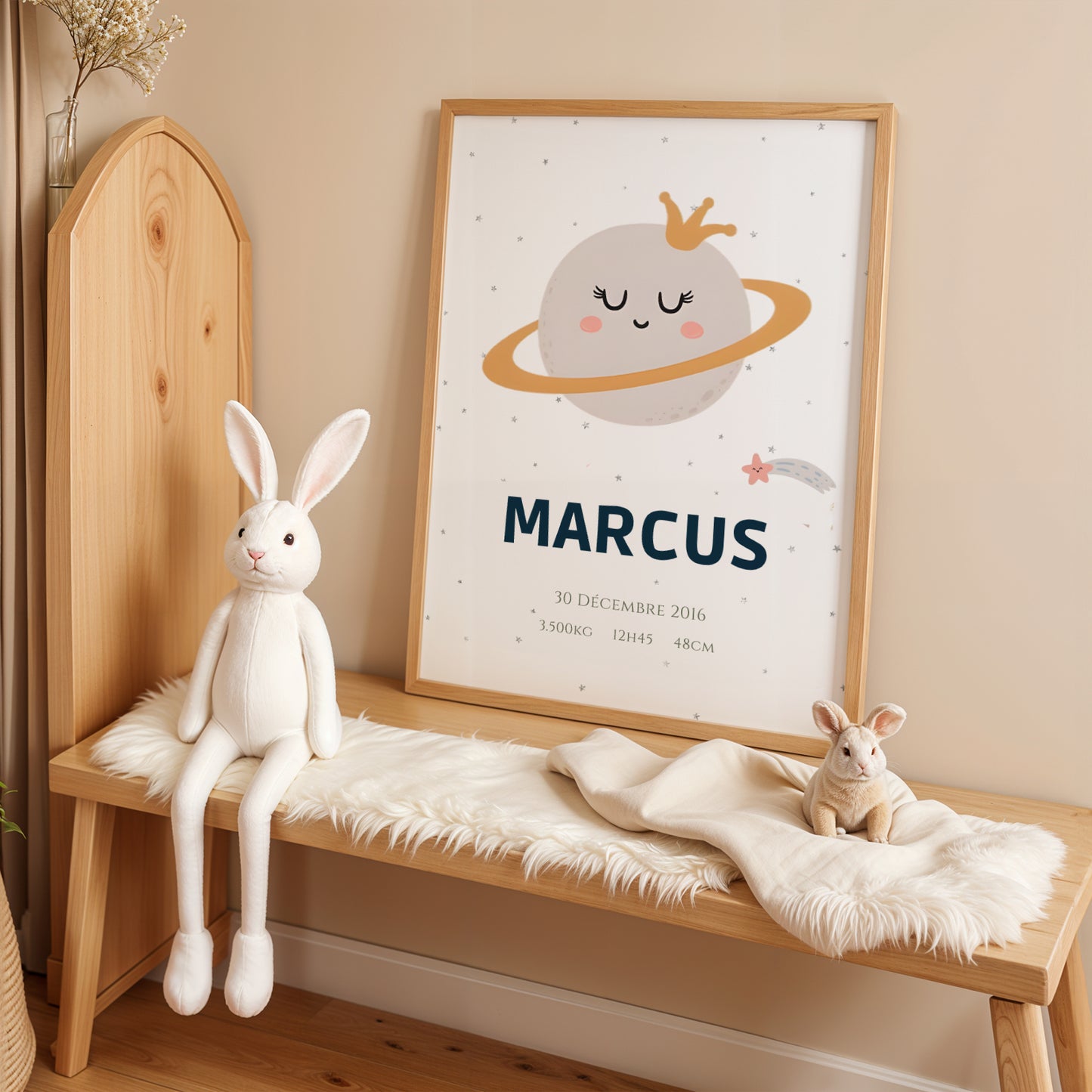 Duo Affiches fusée et espace personnalisé pour décoration chambre bébé - Image 6