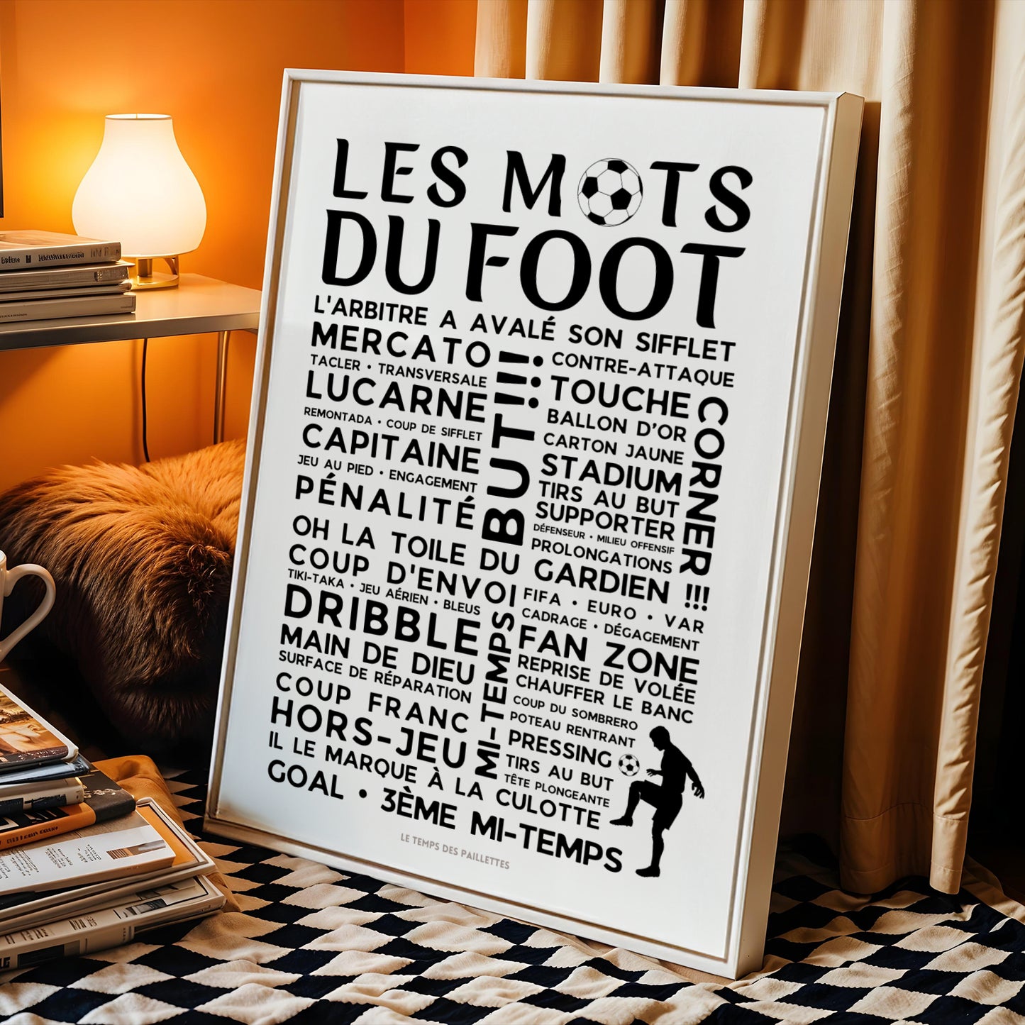 Affiches les mots du foot - Poster Foot - décoration de football, décoration de chambre d'enfants, cadeau de football - Image 1