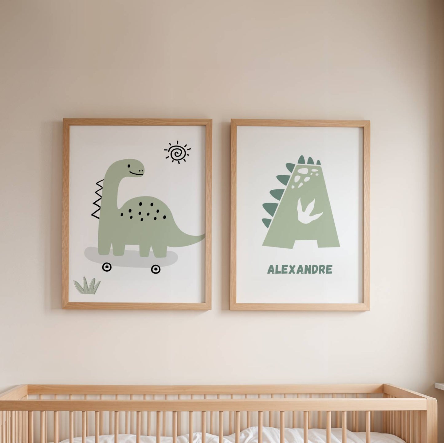 Set de 3 Affiches Dinosaure Enfant - Décoration Chambre Dinosaure