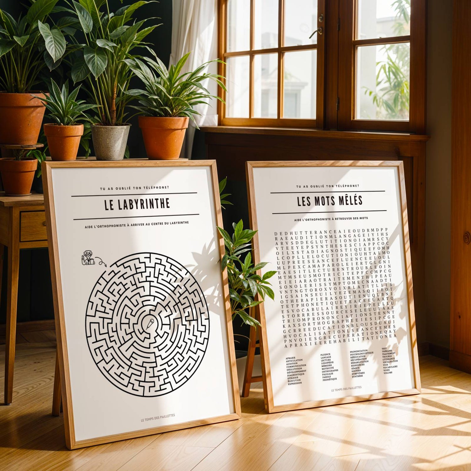 Duo Affiches Orthophoniste: Mots Meles Géant et Labyrinthe pour Salle d'attente - Image 3