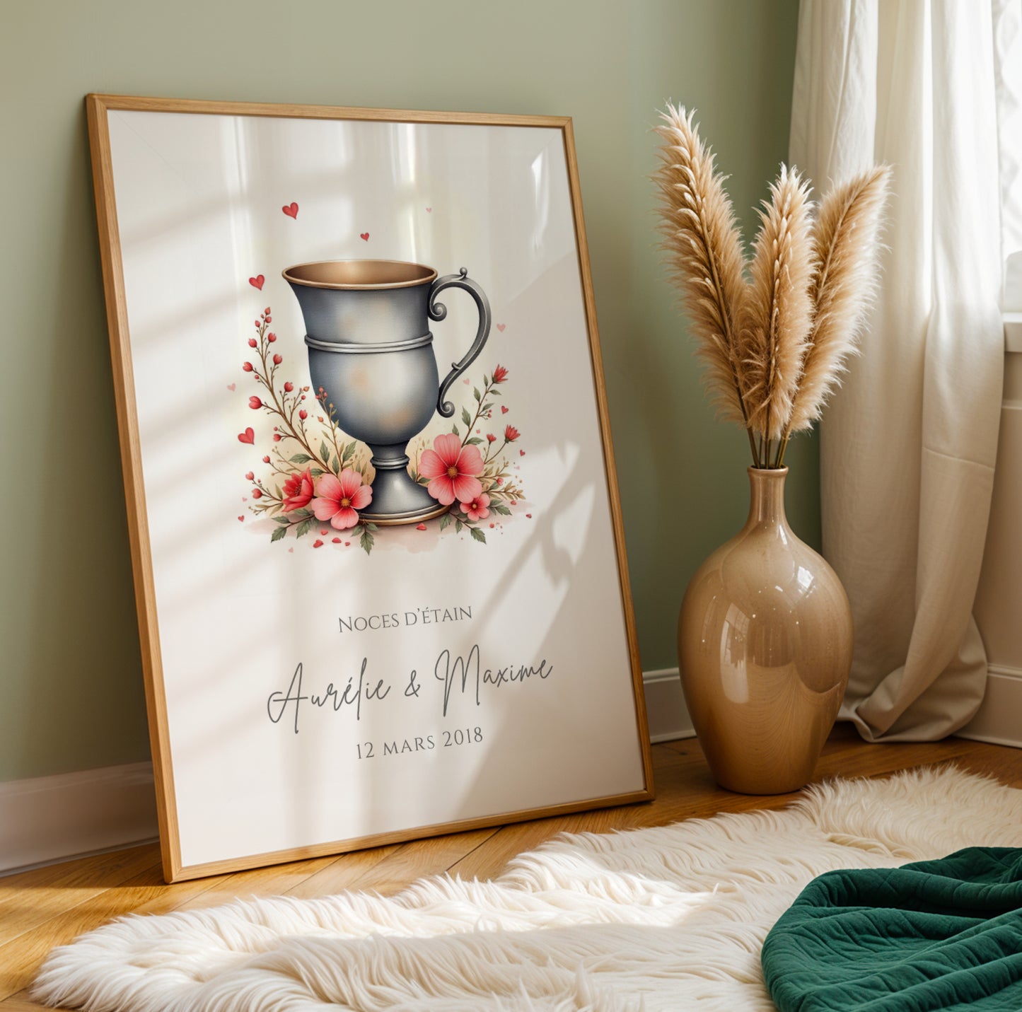 Affiche couple noces d'étain -  10 ans de mariage