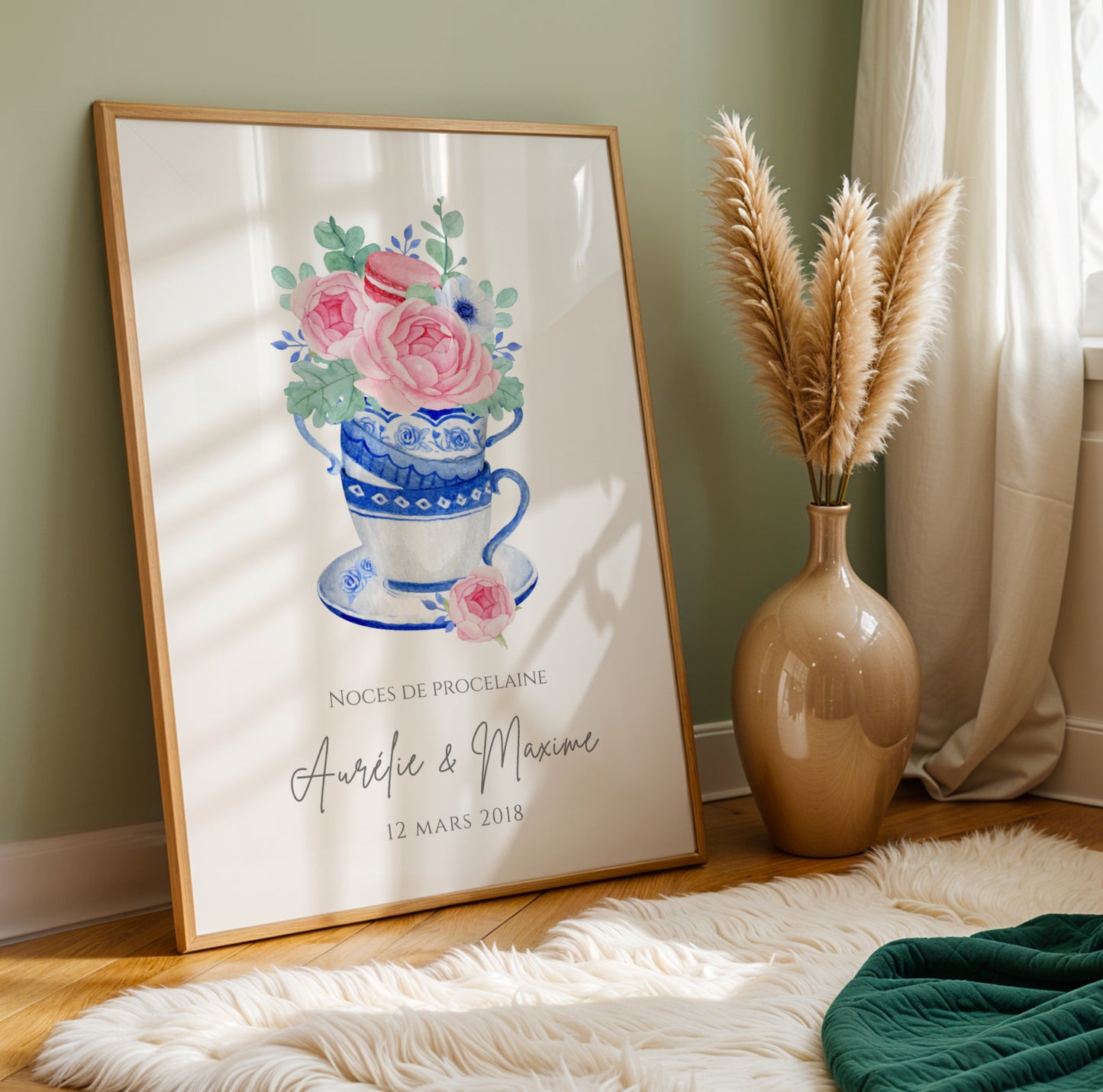 Affiche couple noces de porcelaine -  20 ans de mariage