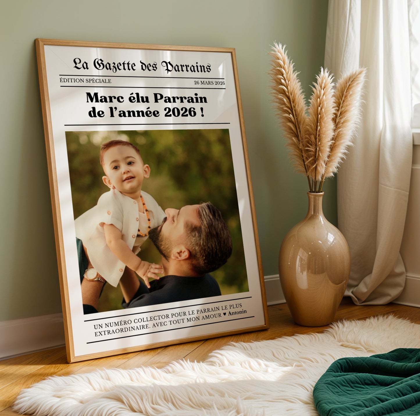 Affiche Parrain Personnalisée - La Gazette des Parrains – Cadeau Baptême