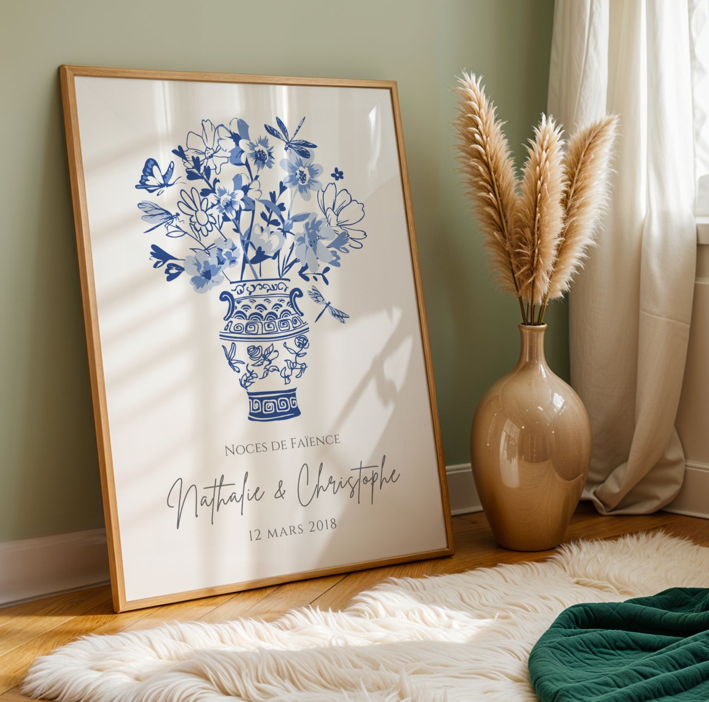 Affiche couple noces de faïence -  9 ans de mariage