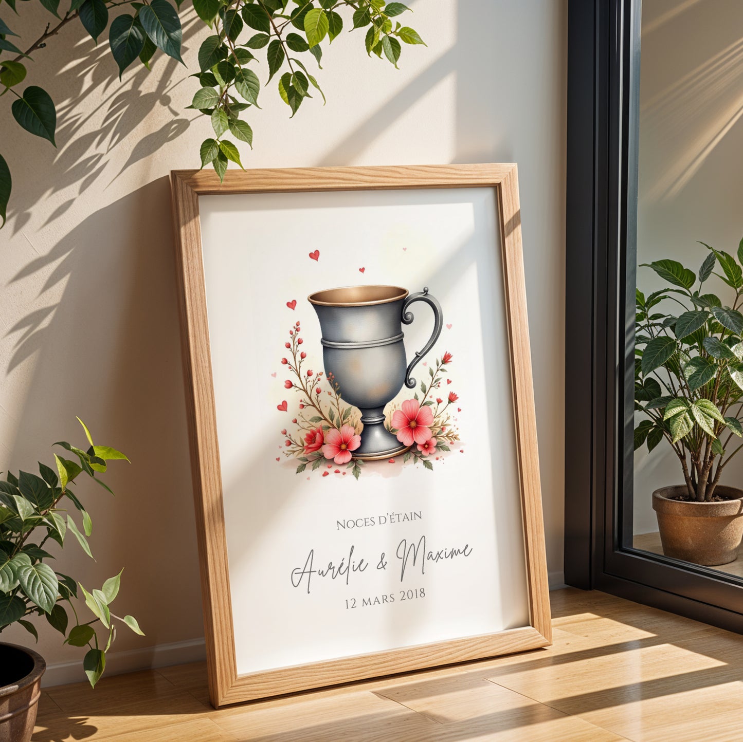 Affiche couple noces d'étain -  10 ans de mariage