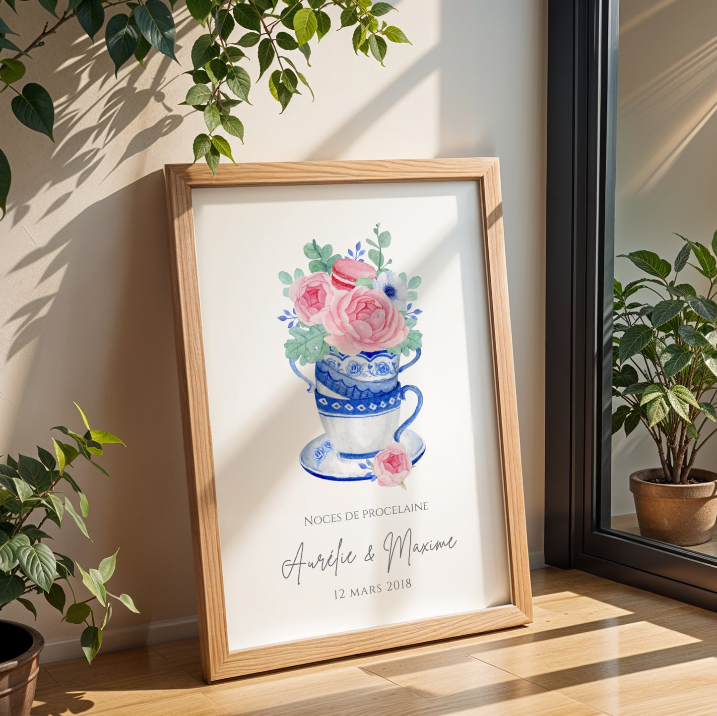 Affiche couple noces de porcelaine -  20 ans de mariage
