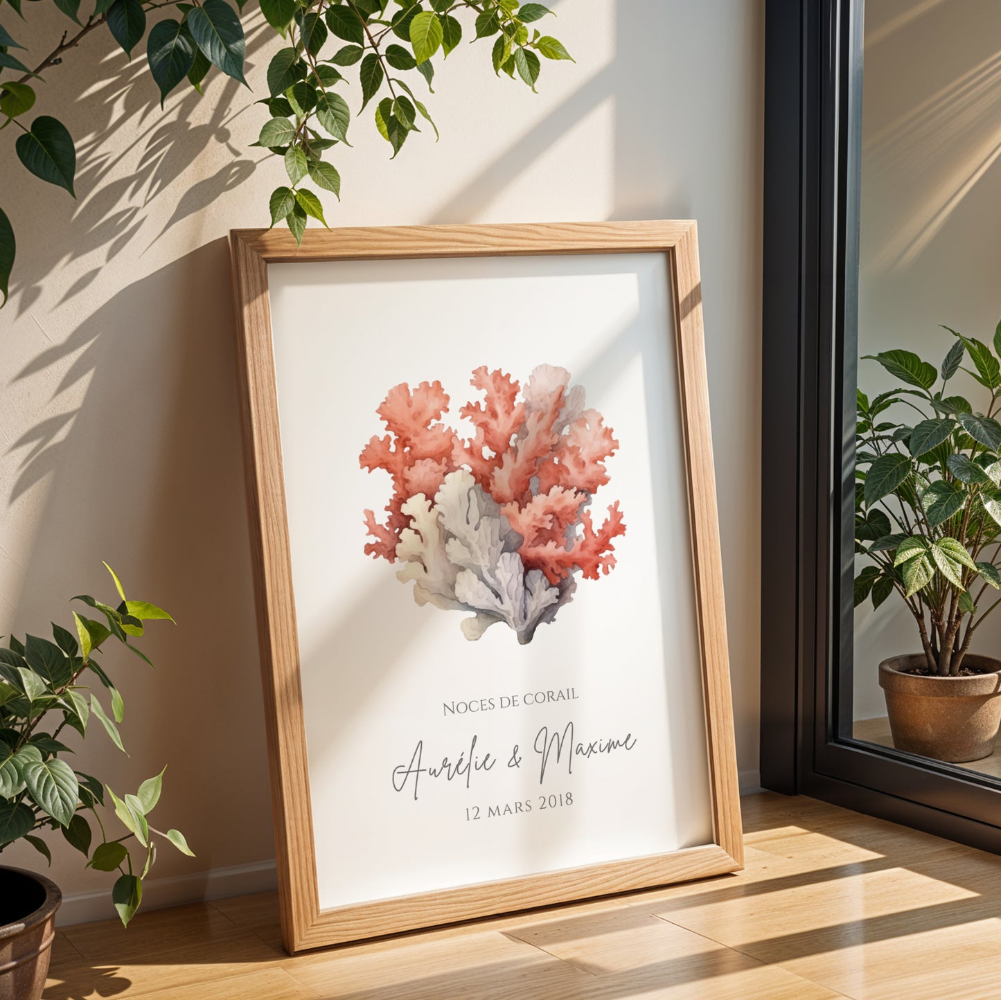 Affiche couple noces de corail -  11 ans de mariage