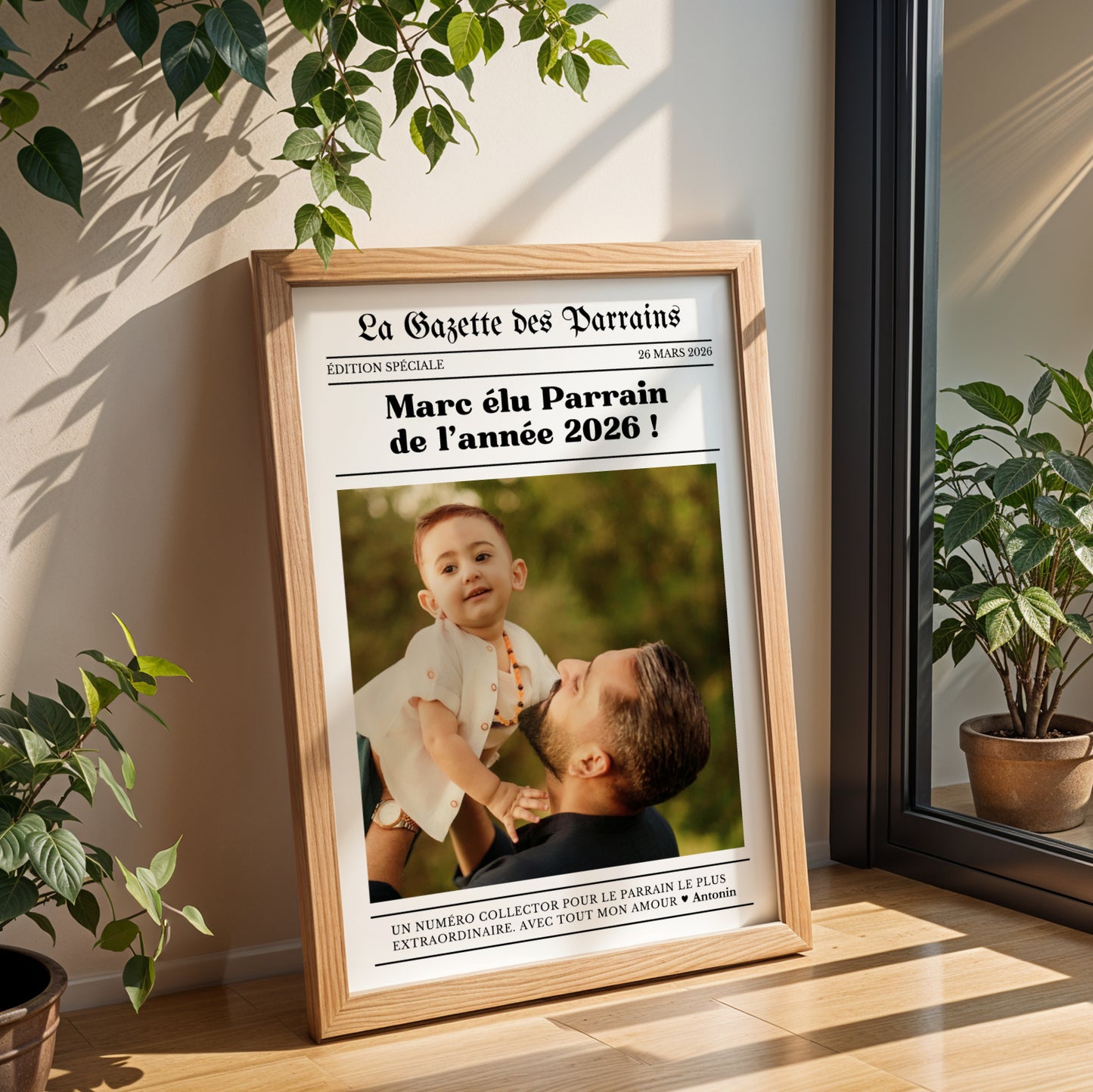 Affiche Parrain Personnalisée - La Gazette des Parrains – Cadeau Baptême