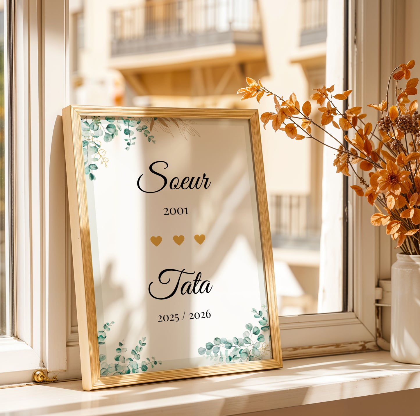 Affiche sœur tata personnalisée - cadeau annonce de grossesse tata