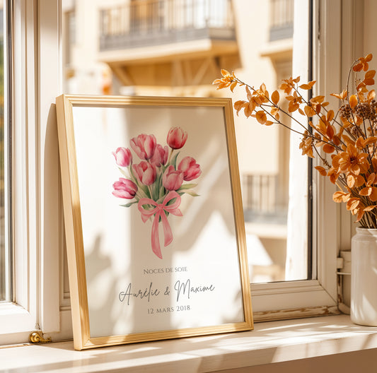 Affiche couple noces de soie -  12 ans de mariage