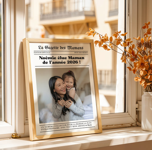 Affiche Maman Personnalisée - La Gazette des Mamans – Cadeau Fête des Mères
