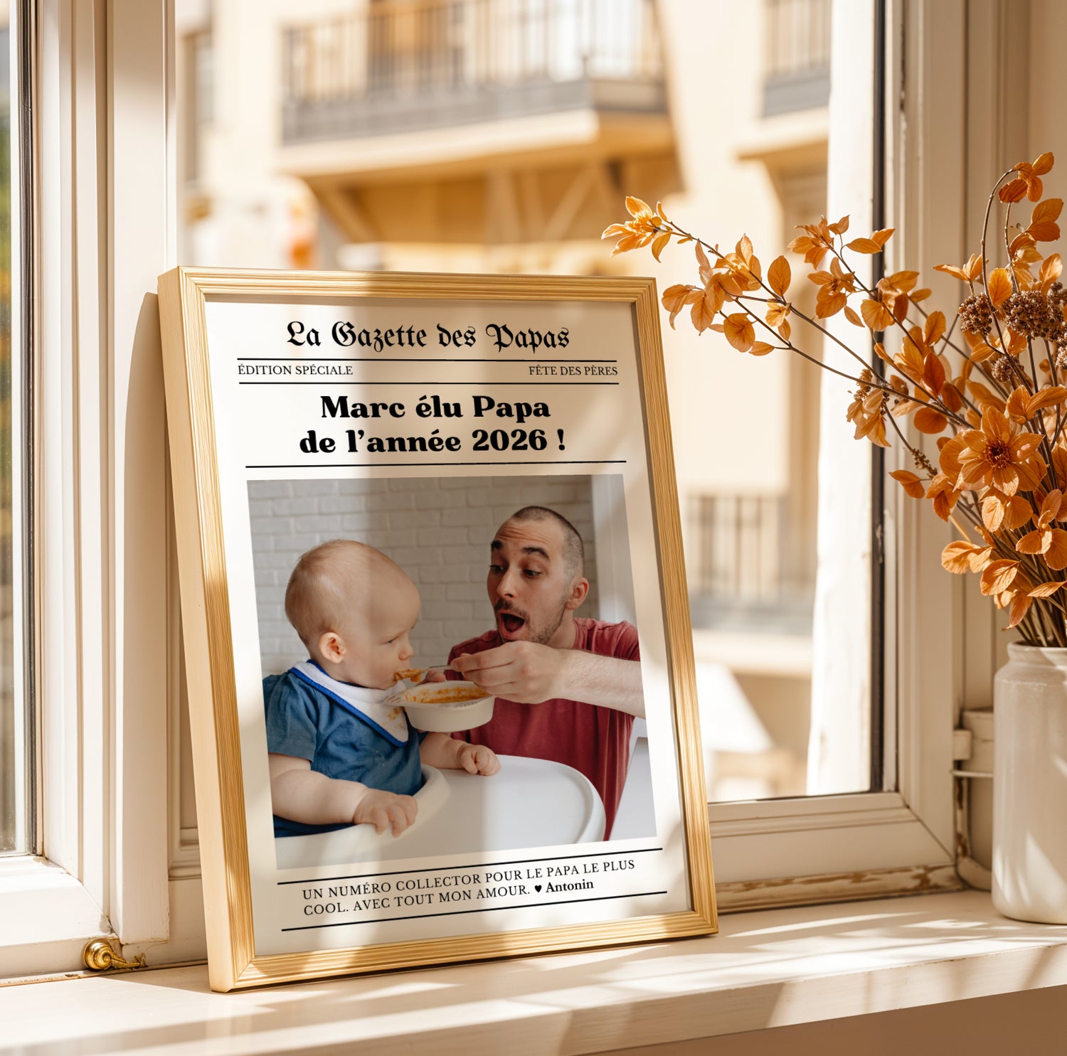 Affiche Papa Personnalisée - La Gazette des Papas – Cadeau Fête des Pères - Image 1