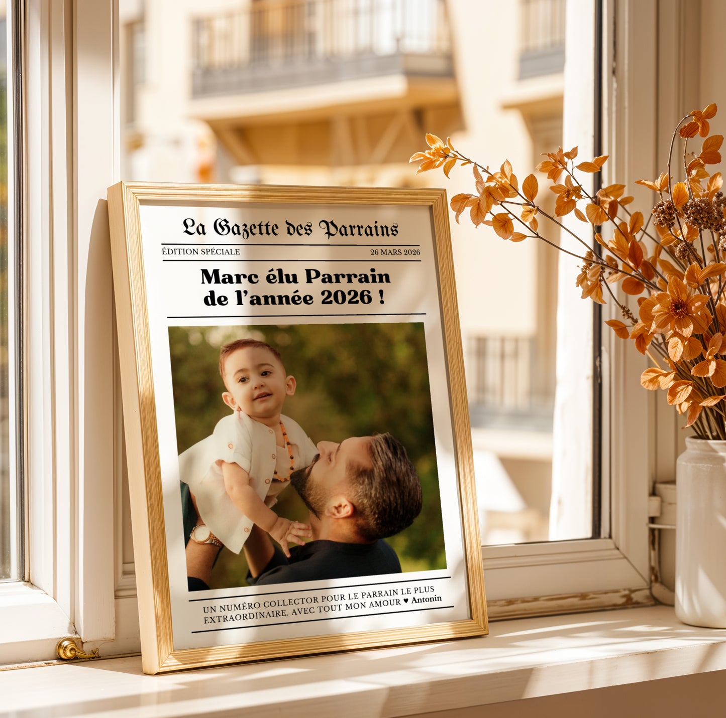Affiche Parrain Personnalisée - La Gazette des Parrains – Cadeau Baptême