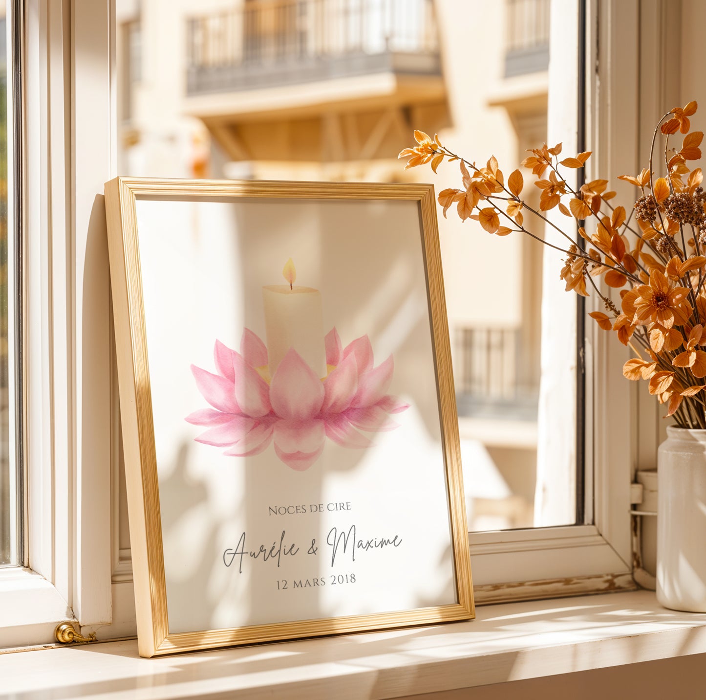 Affiche couple noces de cire -  4 ans de mariage