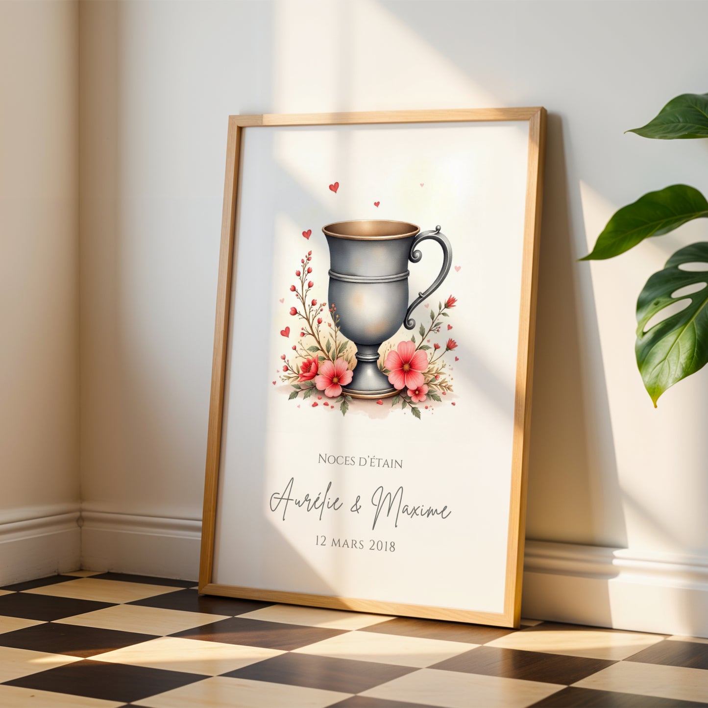 Affiche couple noces d'étain -  10 ans de mariage